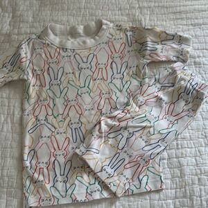 Colorful Bunny Print Pajama Set